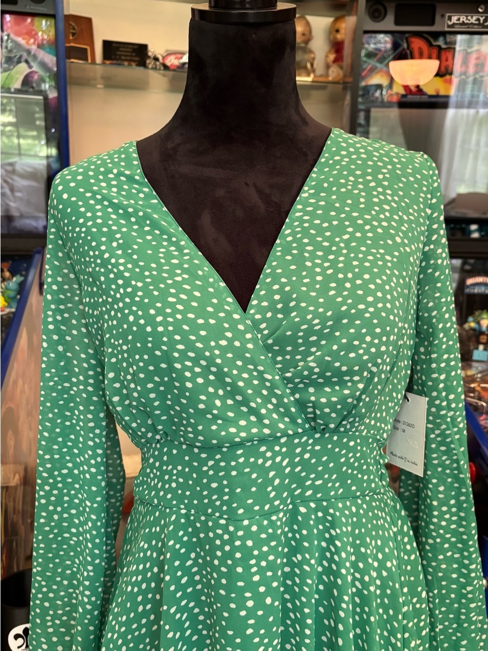JAPNA MINI POLKADOT DRESS WITH TIE - Picture 3 of 11